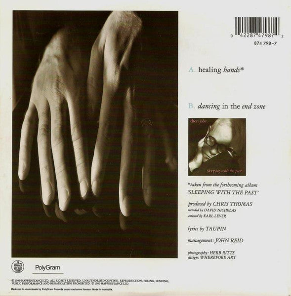 Elton John – Healing Hands 7" vinyl record, image 2 of 4