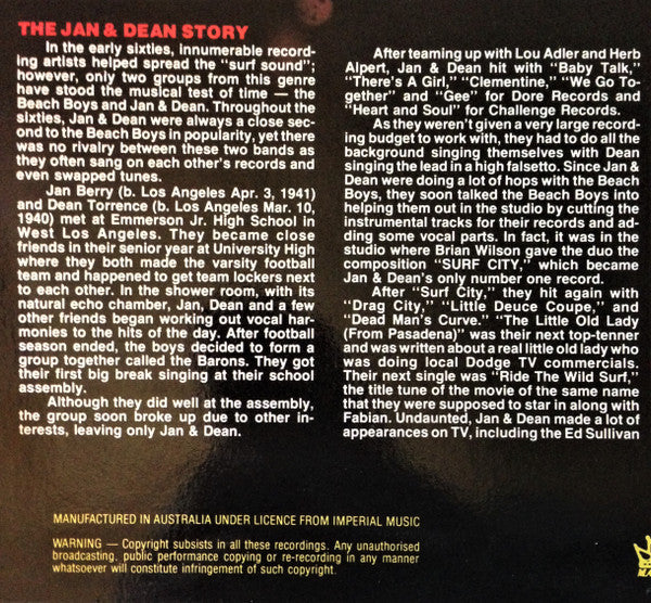 Jan & Dean – The Jan & Dean Story LP vinyl record, image 3 of 6