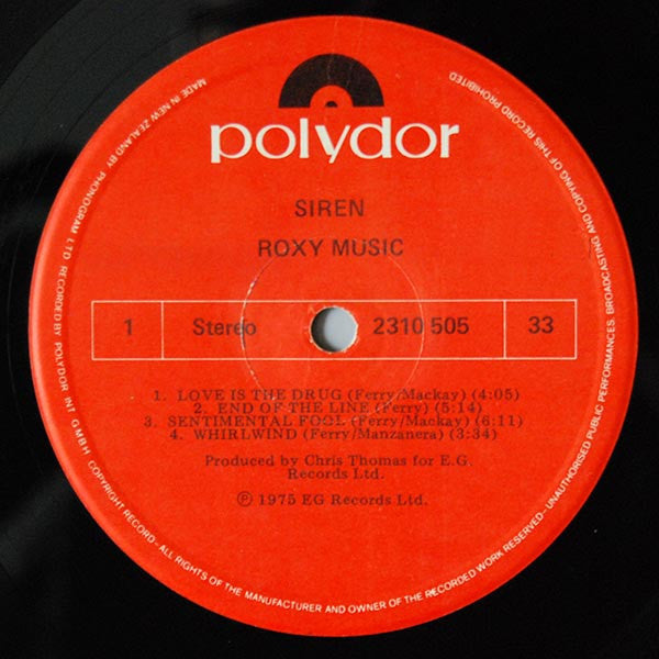 Roxy Music – Siren LP vinyl record, image 3 of 4