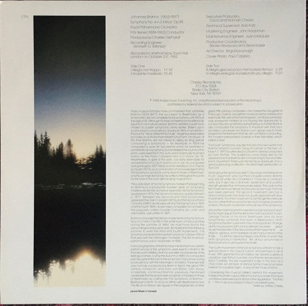 Johannes Brahms, Royal Philharmonic Orchestra, Fritz Reiner – Symphony No. 4 In E Minor. Opus 98 LP vinyl record, image 2 of 4