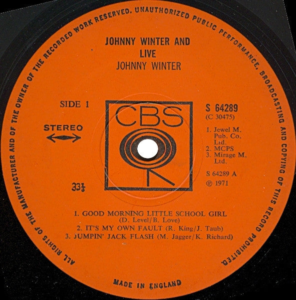 Johnny Winter And – Live LP vinyl record, image 5 of 8