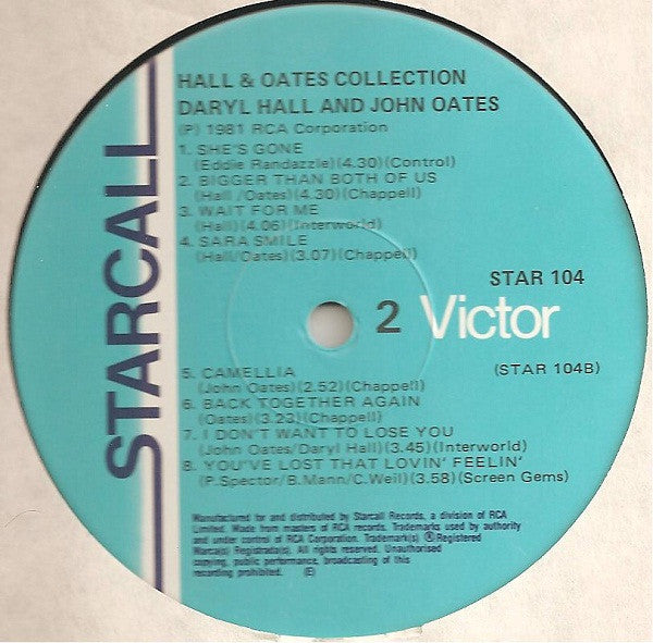 Daryl Hall & John Oates – The Hall & Oates Collection LP vinyl record, image 4 of 4