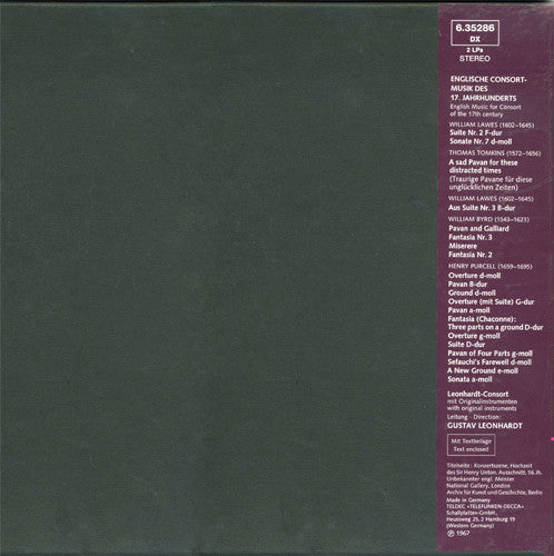 William Lawes, William Byrd, Henry Purcell, Leonhardt-Consort, Gustav Leonhardt – Englische Consort-Musik Des 17. Jahrhunderts (2xLP) LP vinyl record, image 2 of 2