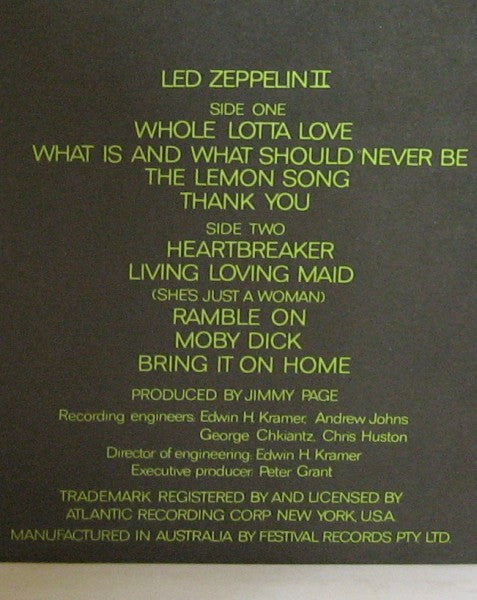 Led Zeppelin – Led Zeppelin II LP vinyl record, image 5 of 6