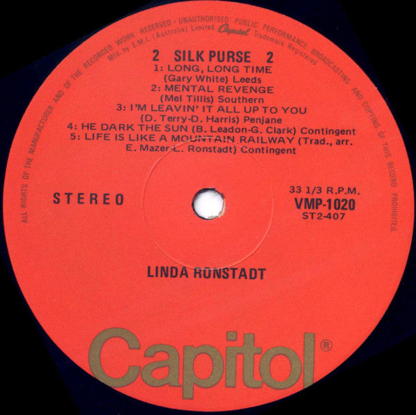 Linda Ronstadt – Silk Purse LP vinyl record, image 4 of 4