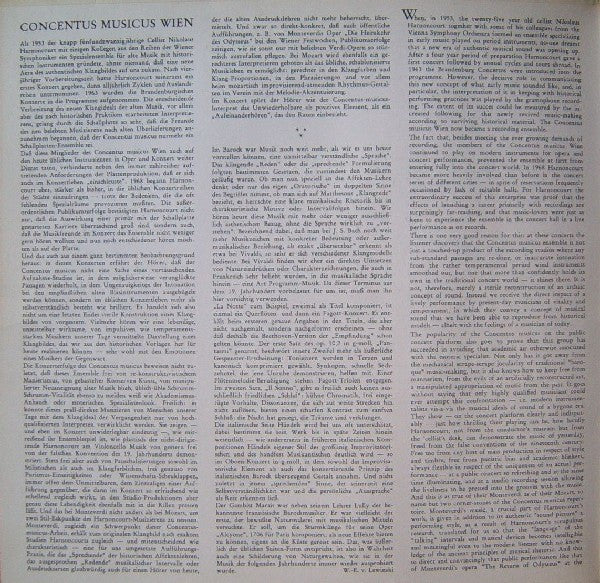 Concentus Musicus Wien, Nikolaus Harnoncourt – Concentus In Concert (Holland Festival) LP vinyl record, image 5 of 10