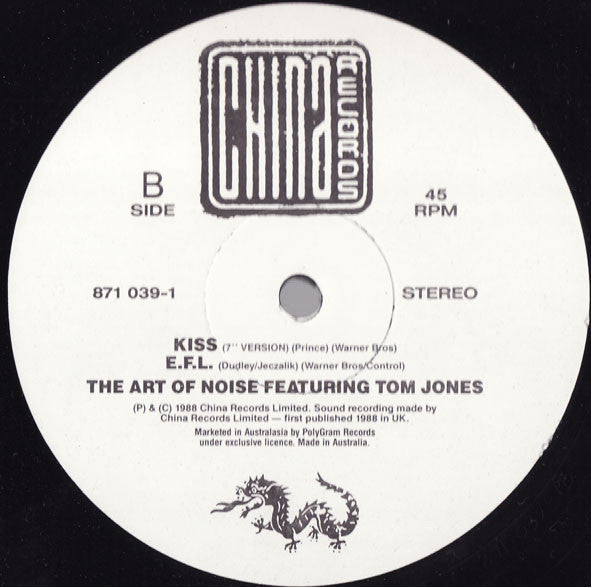 The Art Of Noise, Tom Jones – Kiss 12" vinyl record, image 3 of 4