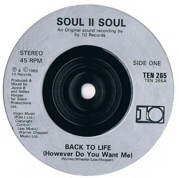 Soul II Soul – Back To Life (However Do You Want Me) 7" vinyl record, image 3 of 4