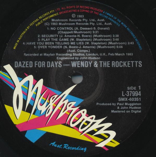 Wendy & The Rocketts – Dazed For Days LP vinyl record, image 3 of 6