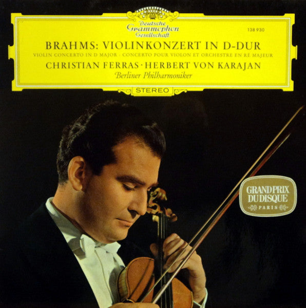 Johannes Brahms, Christian Ferras, Herbert von Karajan, Berliner Philharmoniker – Konzert Für Violine Und Orchester D-Dur LP vinyl record, image 1 of 3