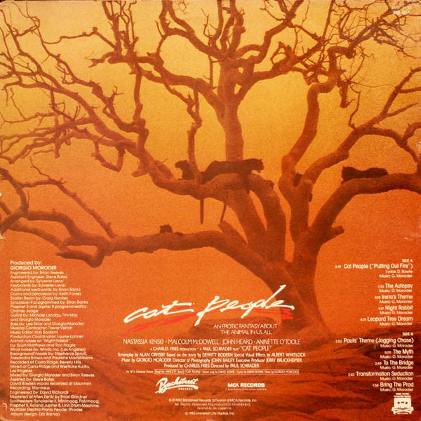 Giorgio Moroder – Cat People (Original Soundtrack) LP vinyl record, image 2 of 4