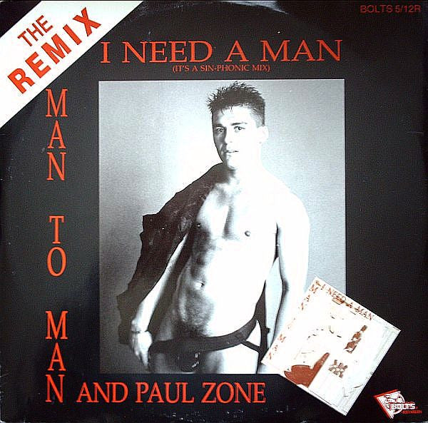 Man 2 Man, Paul Zone – I Need A Man (It's A Sin-Phonic Mix) 12" vinyl record, image 1 of 3