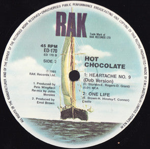 Hot Chocolate – Heartache No. 9 12" vinyl record, image 2 of 2
