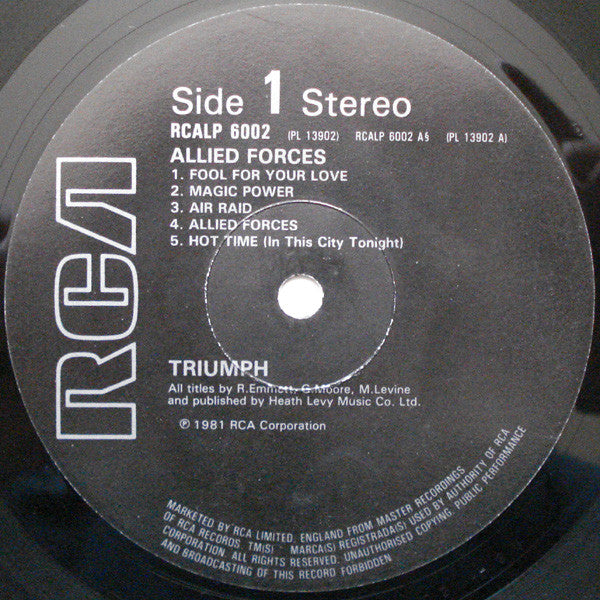Triumph – Allied Forces LP vinyl record, image 3 of 6