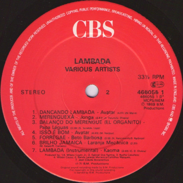 Various – Lambada LP vinyl record, image 4 of 4