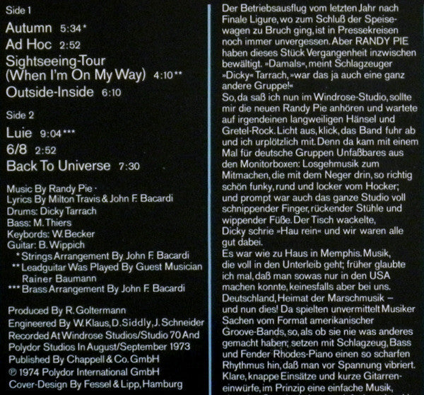Randy Pie – Randy Pie LP vinyl record, image 3 of 9