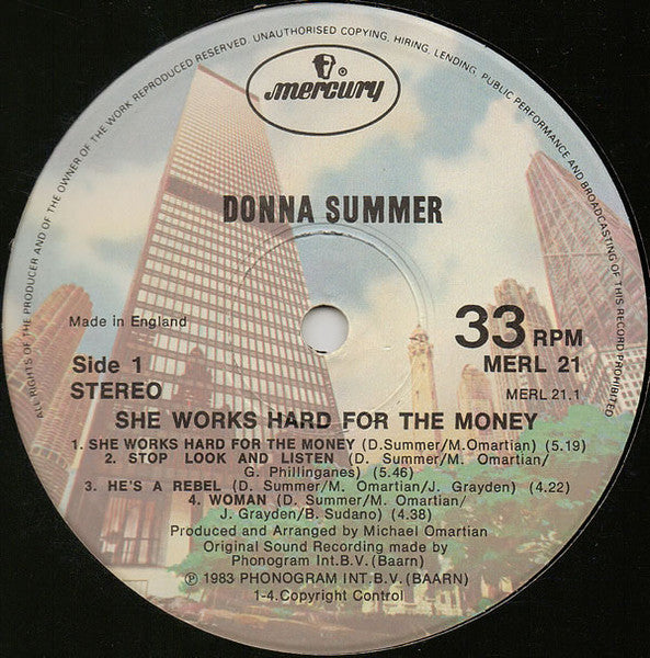 Donna Summer – She Works Hard For The Money LP vinyl record, image 3 of 6