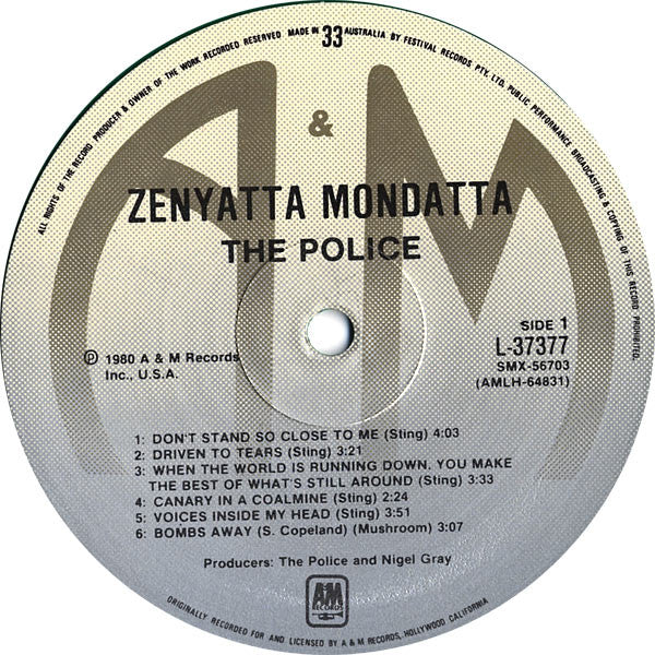 The Police – Zenyatta Mondatta LP vinyl record, image 3 of 9