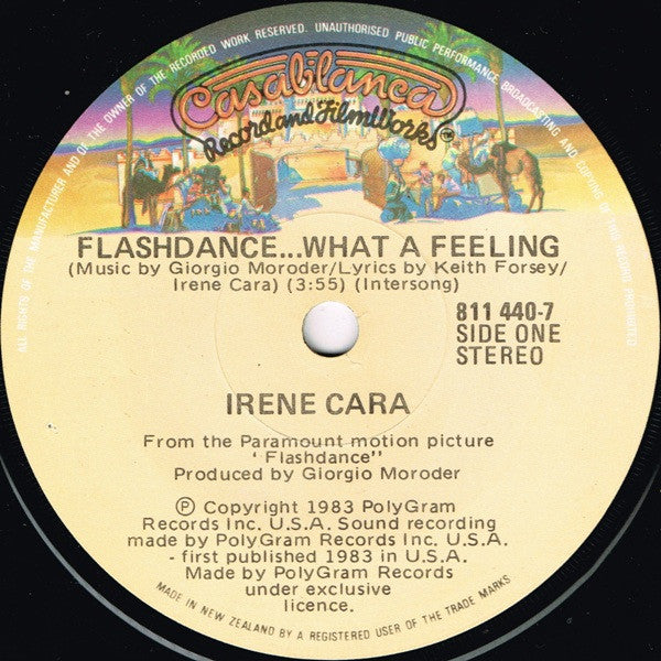 Irene Cara – Flashdance... What A Feeling 7" vinyl record, image 2 of 3