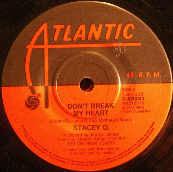 Stacey Q – We Connect 7" vinyl record, image 3 of 3