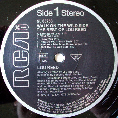 Lou Reed – Walk On The Wild Side - The Best Of Lou Reed LP vinyl record, image 3 of 4