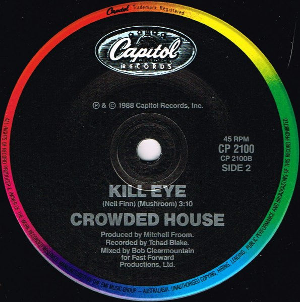 Crowded House – Better Be Home Soon 7" vinyl record, image 3 of 3