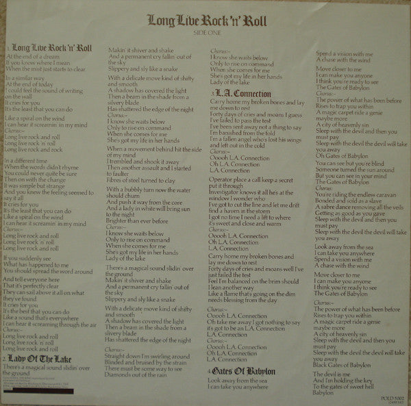 Rainbow – Long Live Rock 'N' Roll LP vinyl record, image 6 of 8
