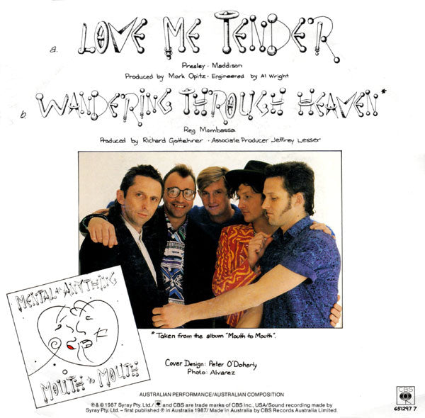Mental As Anything – Love Me Tender 7" vinyl record, image 2 of 4