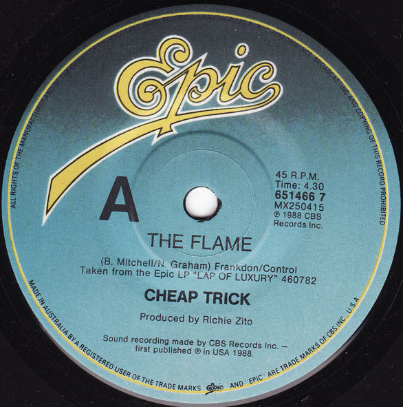 Cheap Trick – The Flame 7" vinyl record, image 2 of 4