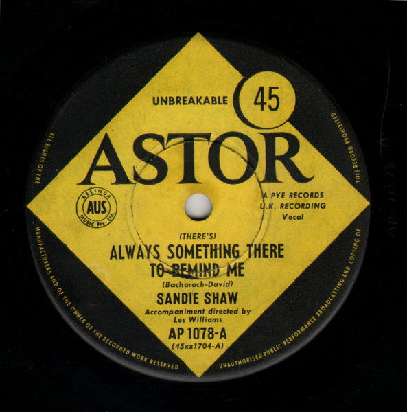 Sandie Shaw – (There's) Always Something There To Remind Me 7" vinyl record, image 1 of 2