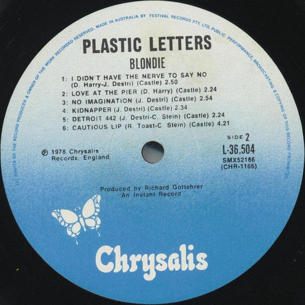 Blondie – Plastic Letters LP vinyl record, image 4 of 4