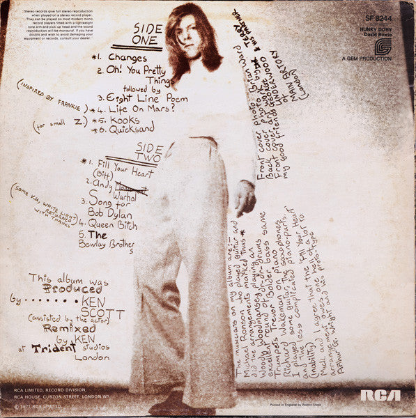 David Bowie – Hunky Dory LP vinyl record, image 2 of 8