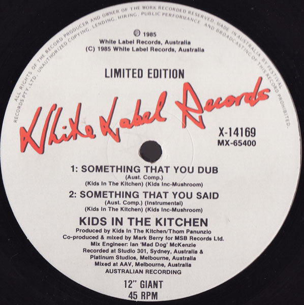 Kids In The Kitchen – Something That You Said 12" vinyl record, image 4 of 4
