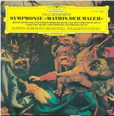 Paul Hindemith, Boston Symphony Orchestra, William Steinberg – Symphonie "Mathis Der Maler" / Konzertmusik Für Streichorchester Und Blechbläser, Op. 50 = Concert Music For Strings And Brass, Op. 50 LP vinyl record, image 1 of 4