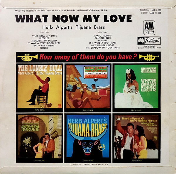 Herb Alpert & The Tijuana Brass – What Now My Love LP vinyl record, image 2 of 4