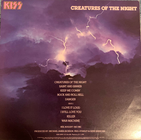 Kiss – Creatures Of The Night LP vinyl record, image 2 of 6