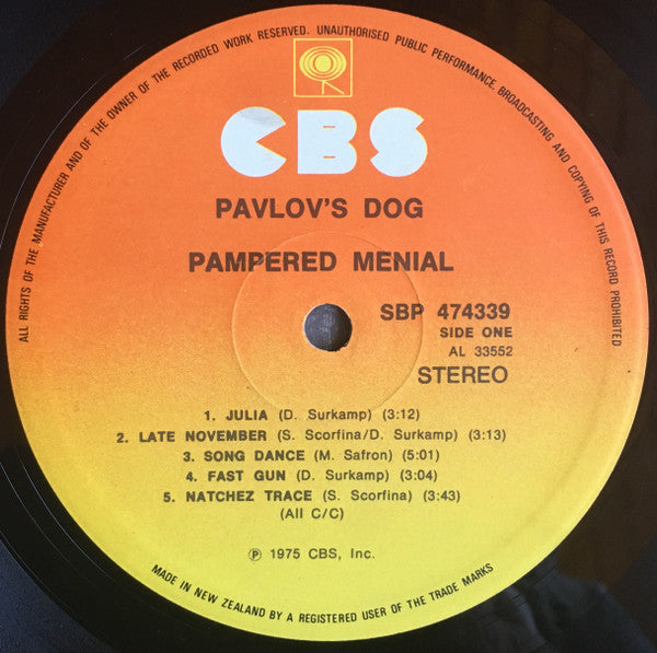 Pavlov's Dog – Pampered Menial LP vinyl record, image 3 of 4