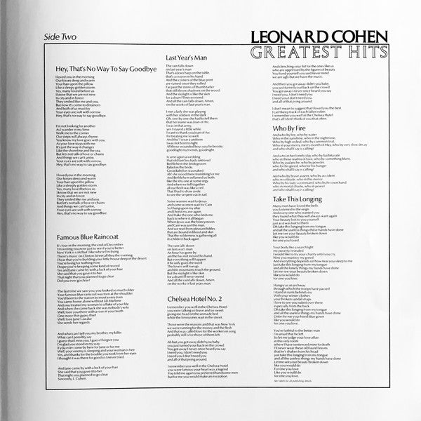 Leonard Cohen – Greatest Hits LP vinyl record, image 7 of 10