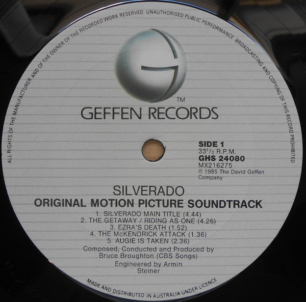 Bruce Broughton – Silverado (Original Motion Picture Soundtrack) LP vinyl record, image 2 of 2