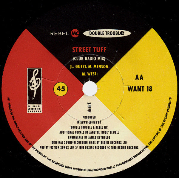 Rebel MC, Double Trouble – Street Tuff 7" vinyl record, image 4 of 4