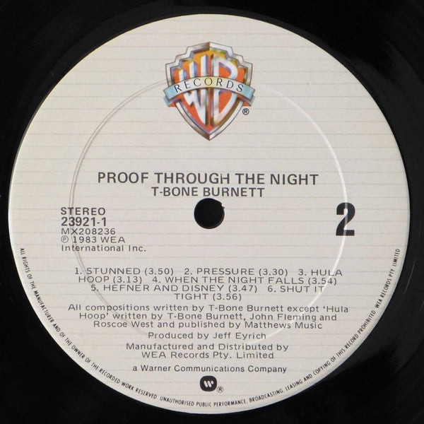 T-Bone Burnett – Proof Through The Night LP vinyl record, image 6 of 6