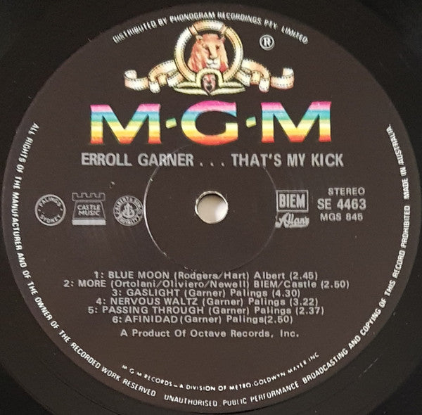 Erroll Garner – That's My Kick LP vinyl record, image 4 of 4
