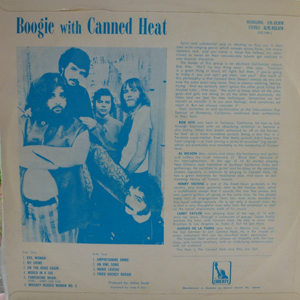 Canned Heat – Boogie With Canned Heat LP vinyl record, image 2 of 4