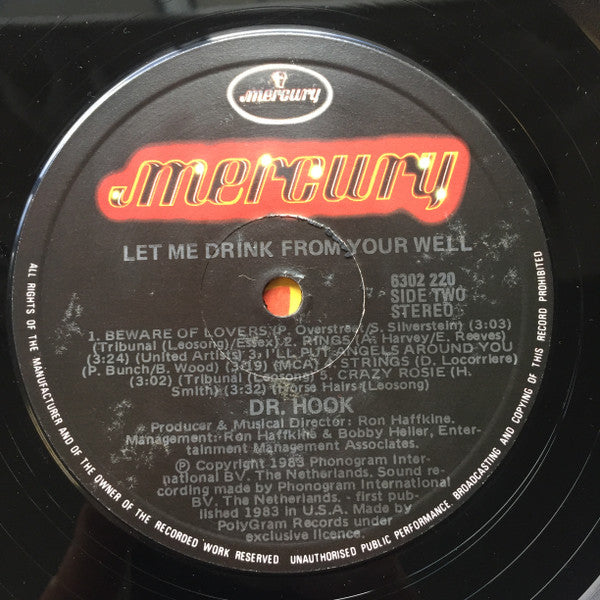 Dr. Hook – Let Me Drink From Your Well LP vinyl record, image 4 of 4