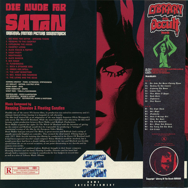 Henning Zinoviev & Floating Candles – Die Nude For Satan - Original Motion Picture Soundtrack LP vinyl record, image 6 of 6
