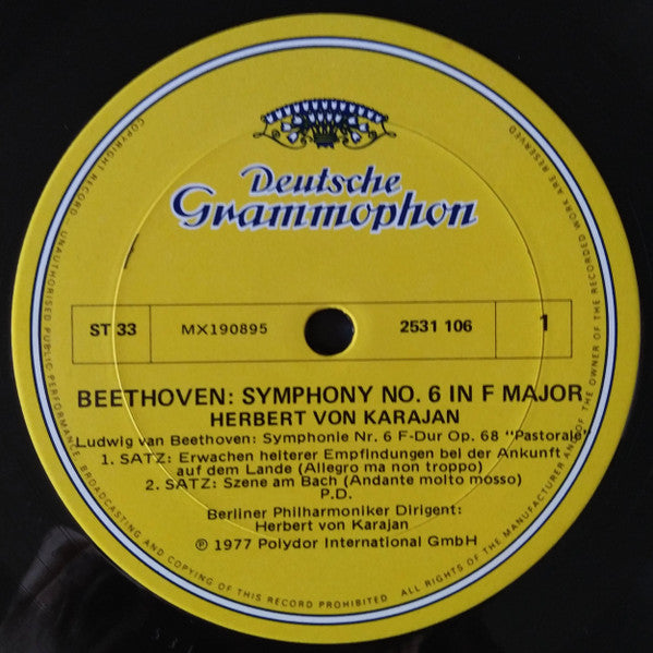 Ludwig van Beethoven, Herbert von Karajan, Berliner Philharmoniker – Symphonie Nr. 6 "Pastorale" LP vinyl record, image 3 of 4