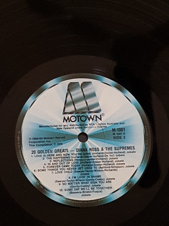 The Supremes – 20 Golden Greats LP vinyl record, image 4 of 4