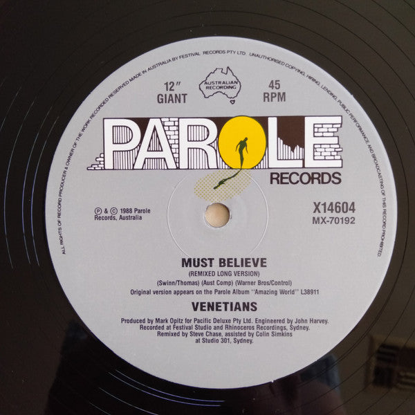 The Venetians – Must Believe 12" vinyl record, image 4 of 4