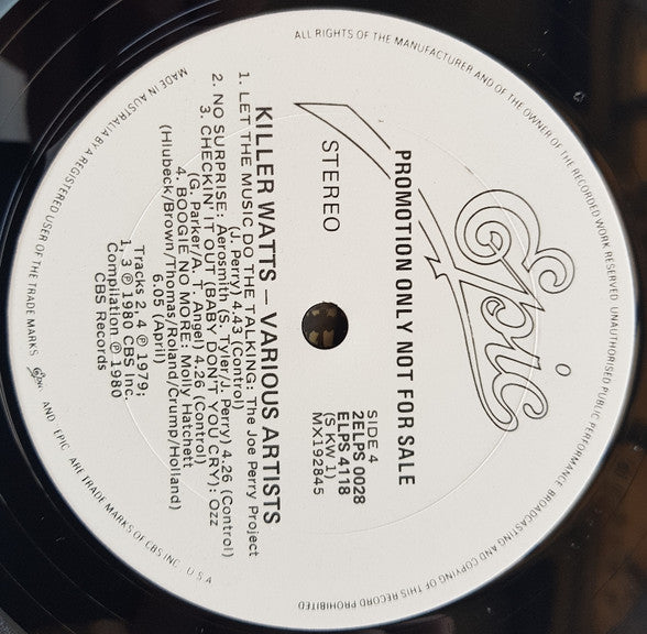 Various – Killer Watts (2xLP) LP vinyl record, image 6 of 6