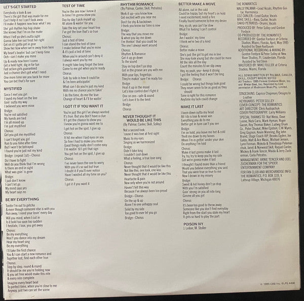 The Romantics – Rhythm Romance LP vinyl record, image 5 of 7